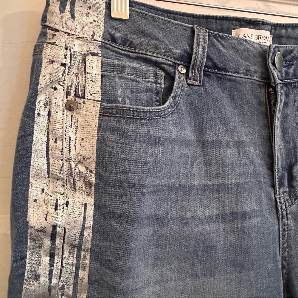 NWT Lane Bryant Stretch Sculpting Jeans Denim Silver Stripe Mid Rise sz14 - Picture 2 of 11